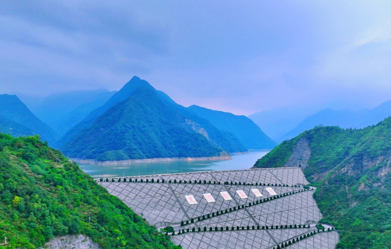 9月9日，采風(fēng)團(tuán)來到位于周至縣的黑河金盆水庫（航拍圖）。劉正良攝